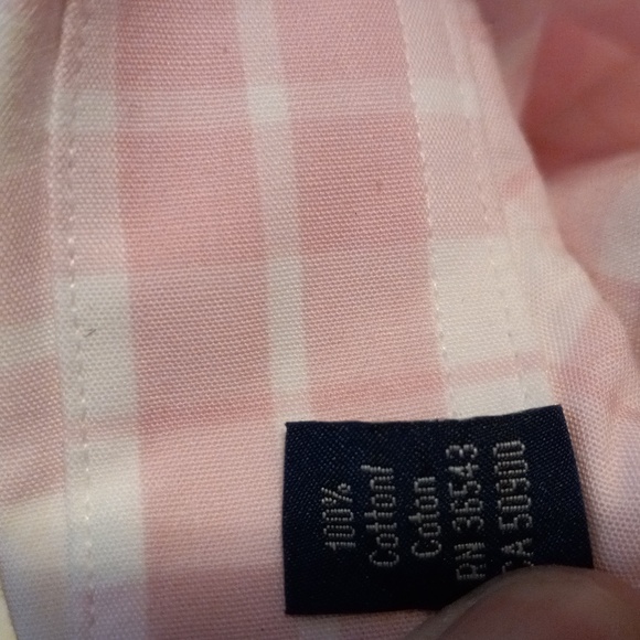 Tommy Hilfiger 16 Mens Checked Button Down Dress Shirt White Light Pink - Picture 8 of 8